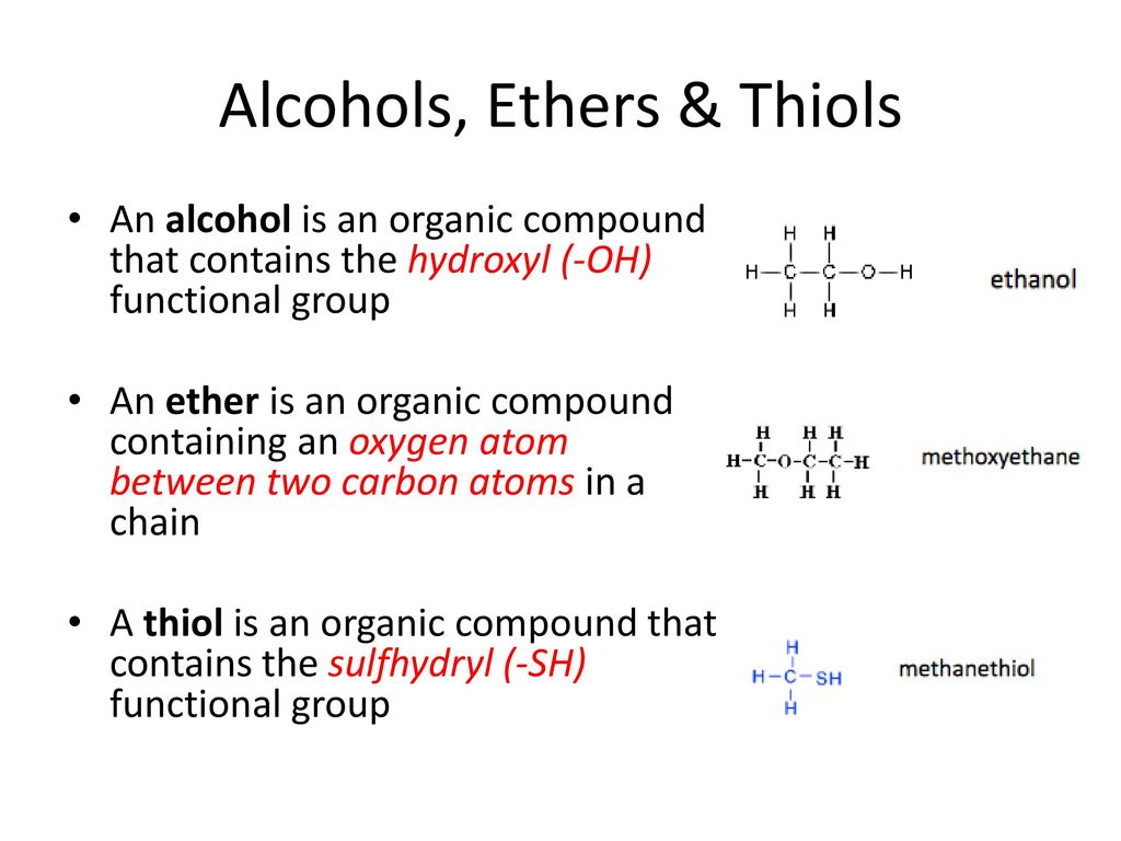 organic chemistry alcohols ethers and thiols practice